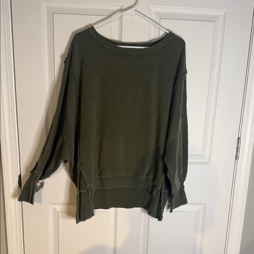 Free People Olive Green Sweatshirt